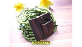 Bead Bracelet Wooden Buckles Clasps Stretching